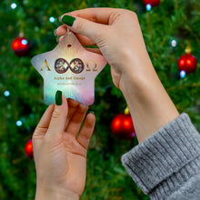 Load image into Gallery viewer, Alpha and Omega Infinity Loop Ceramic Ornament, Heart, Star, Snowflake, Round Shapes
