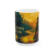 Load image into Gallery viewer, Personalized Proverbs 3 5-6 He Leads Me On 11 or 15 oz Coffee Mug
