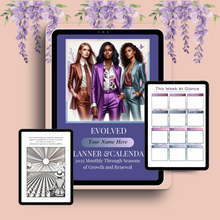 Load image into Gallery viewer, 2025 A Year of Becoming: Embracing My Evolution Monthly EVOLVED Planner &amp; Calendar

