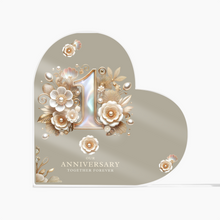 Load image into Gallery viewer, First Year Anniversary Mother of Pearl Acrylic Heart
