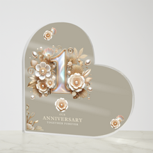 Load image into Gallery viewer, First Year Anniversary Mother of Pearl Acrylic Heart
