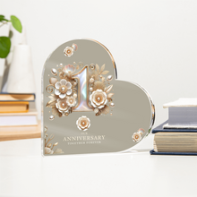 Load image into Gallery viewer, First Year Anniversary Mother of Pearl Acrylic Heart
